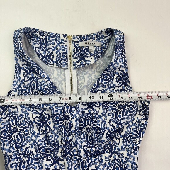 Milly Capri Italia Dutch Tulip Dress Classic Blue White Fit and Flare Size 2 - Picture 12 of 16